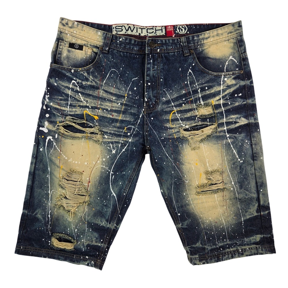 Switch Men's Denim Jean Shorts Painter Thrashed Distressed Big & Tall Sz 44